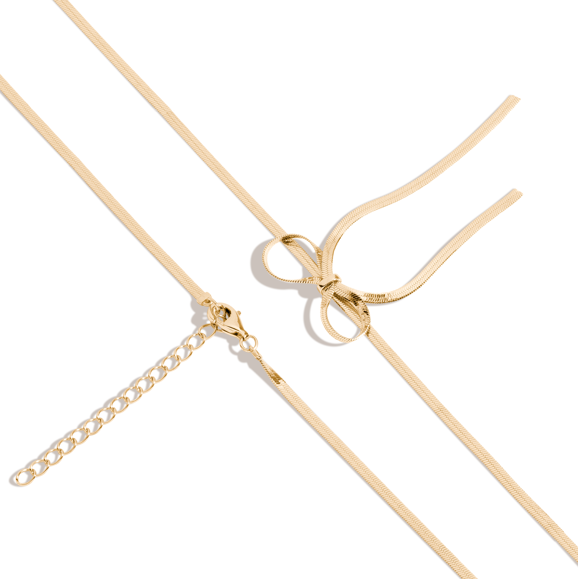 Aurate Herringbone Bow Choker