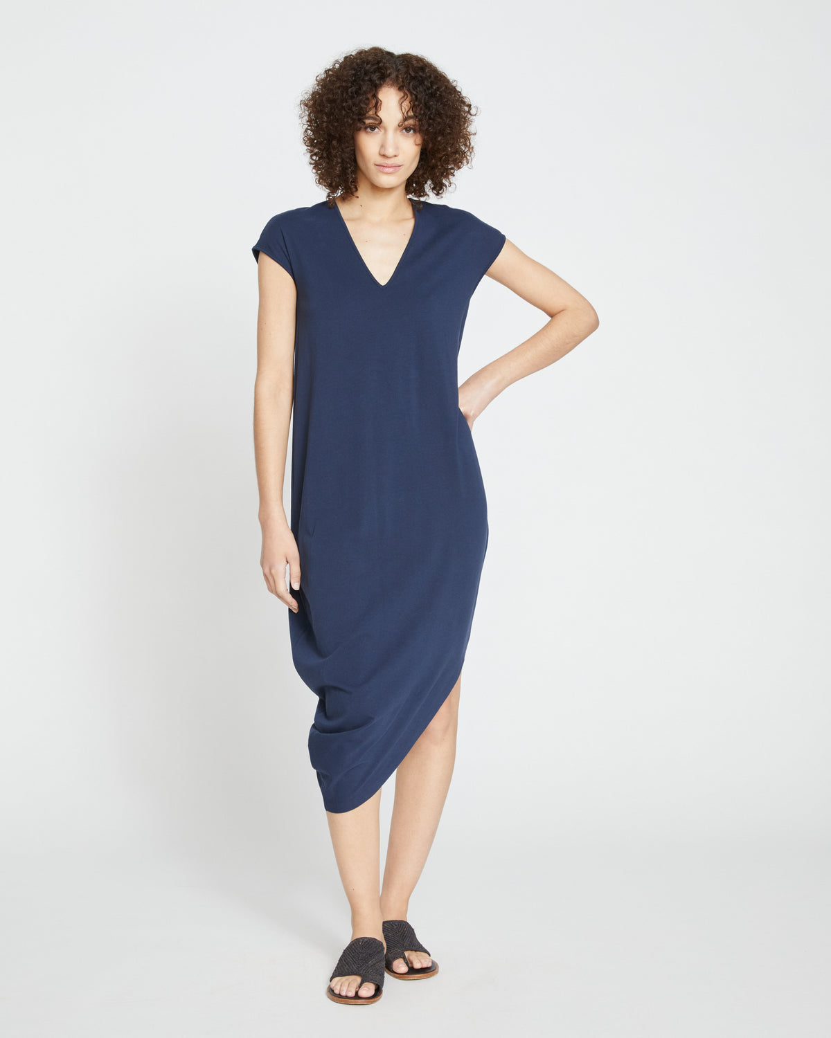 Iconic Geneva V-Neck Dress - Midnight