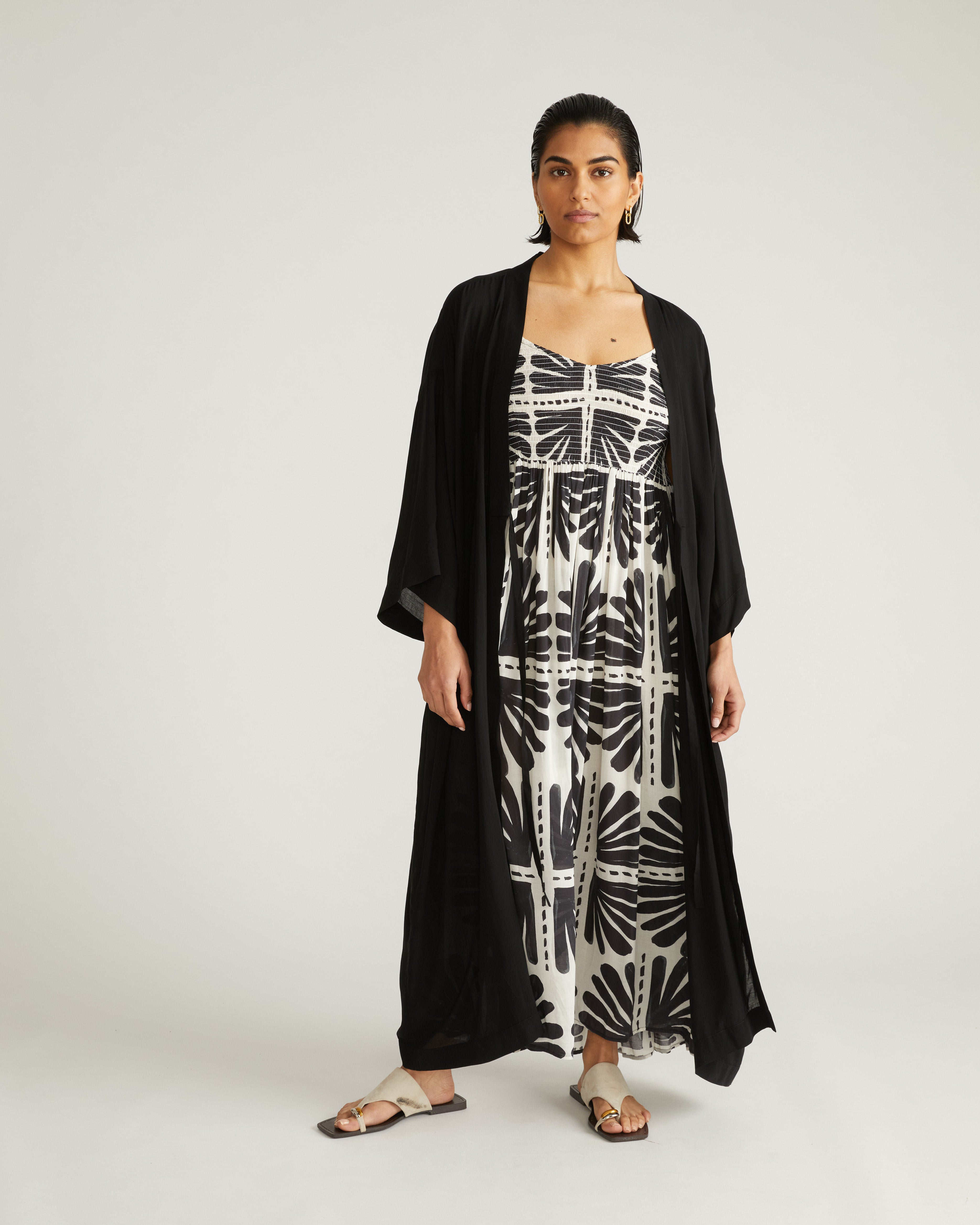 Kiani Voile Robe - Black