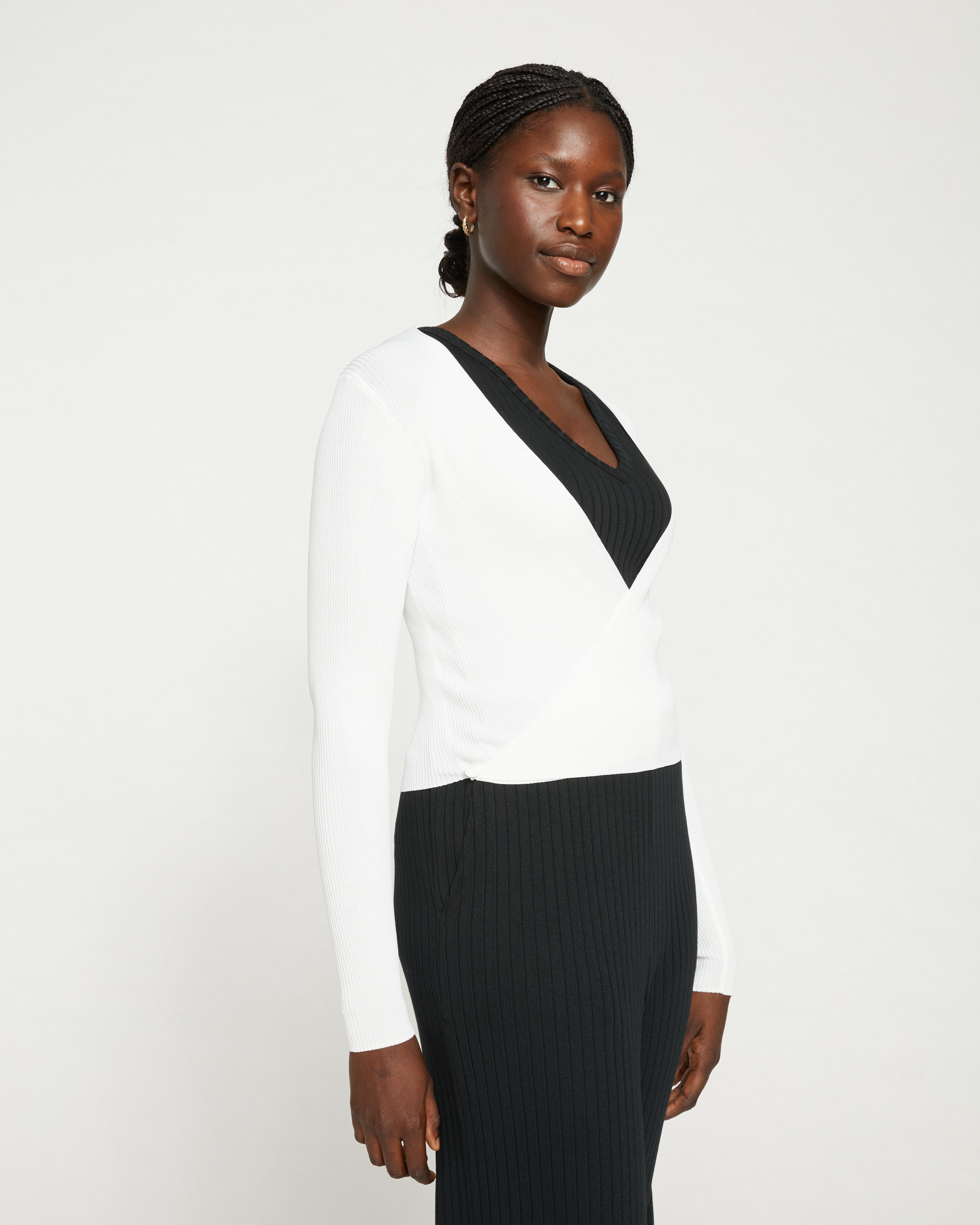 Knitted Wrap Cardigan - Cream