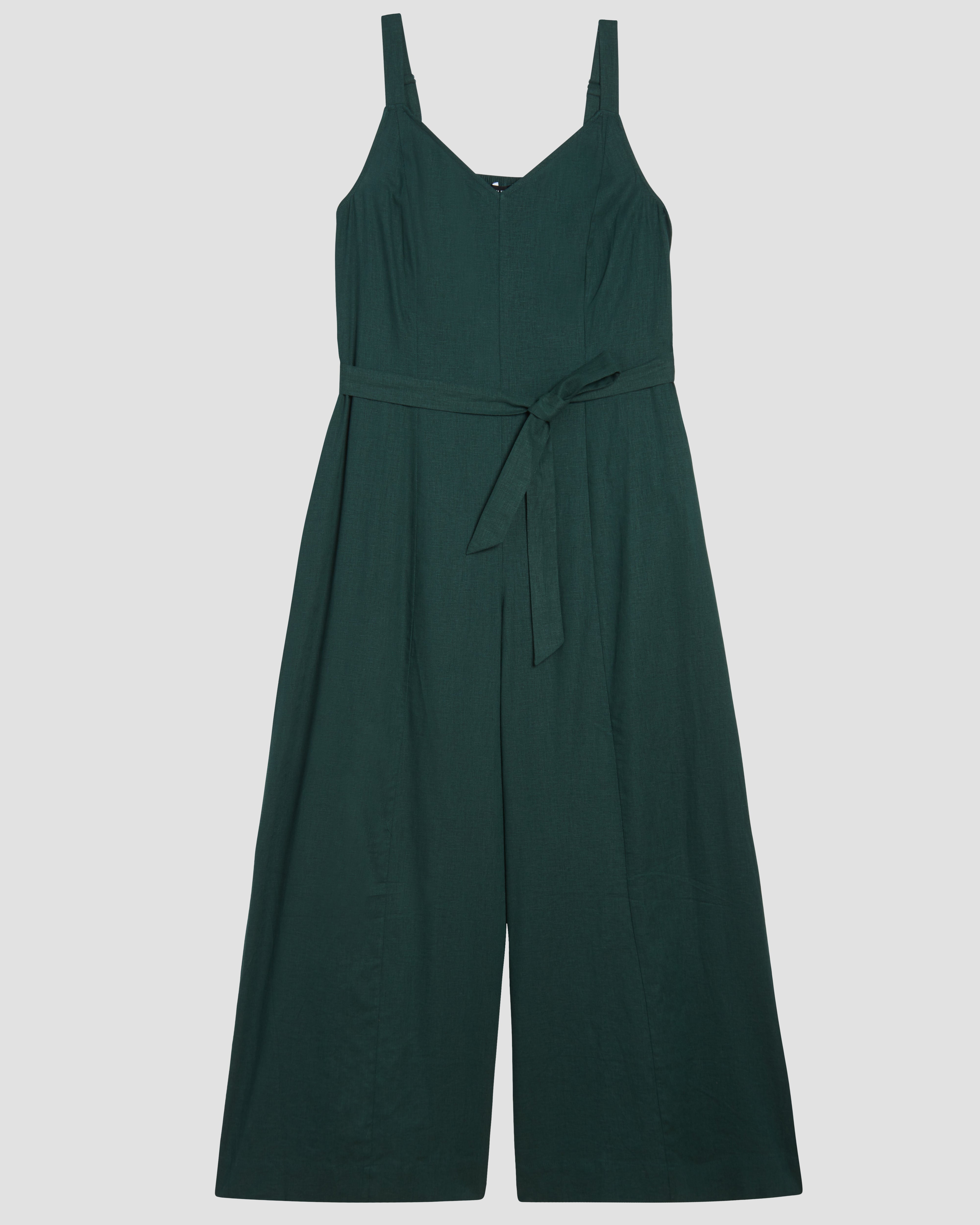 Promenade Linen Jumpsuit - Sea Moss