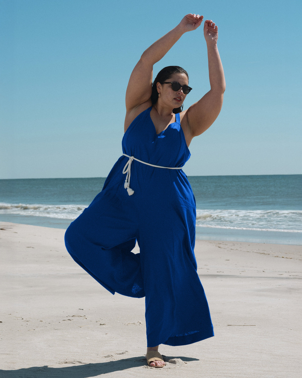 Promenade Linen Jumpsuit - Ultramarine