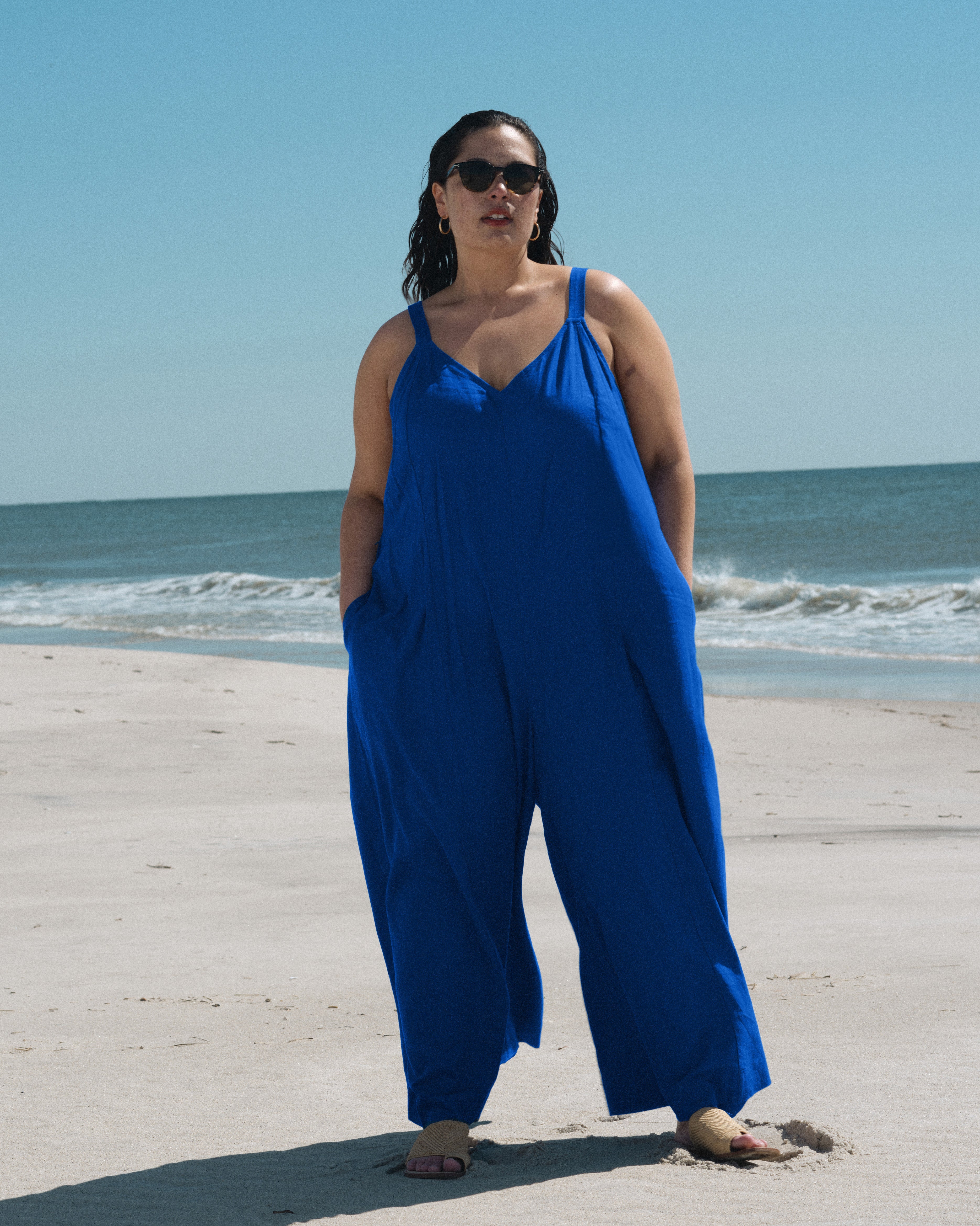 Promenade Linen Jumpsuit - Ultramarine