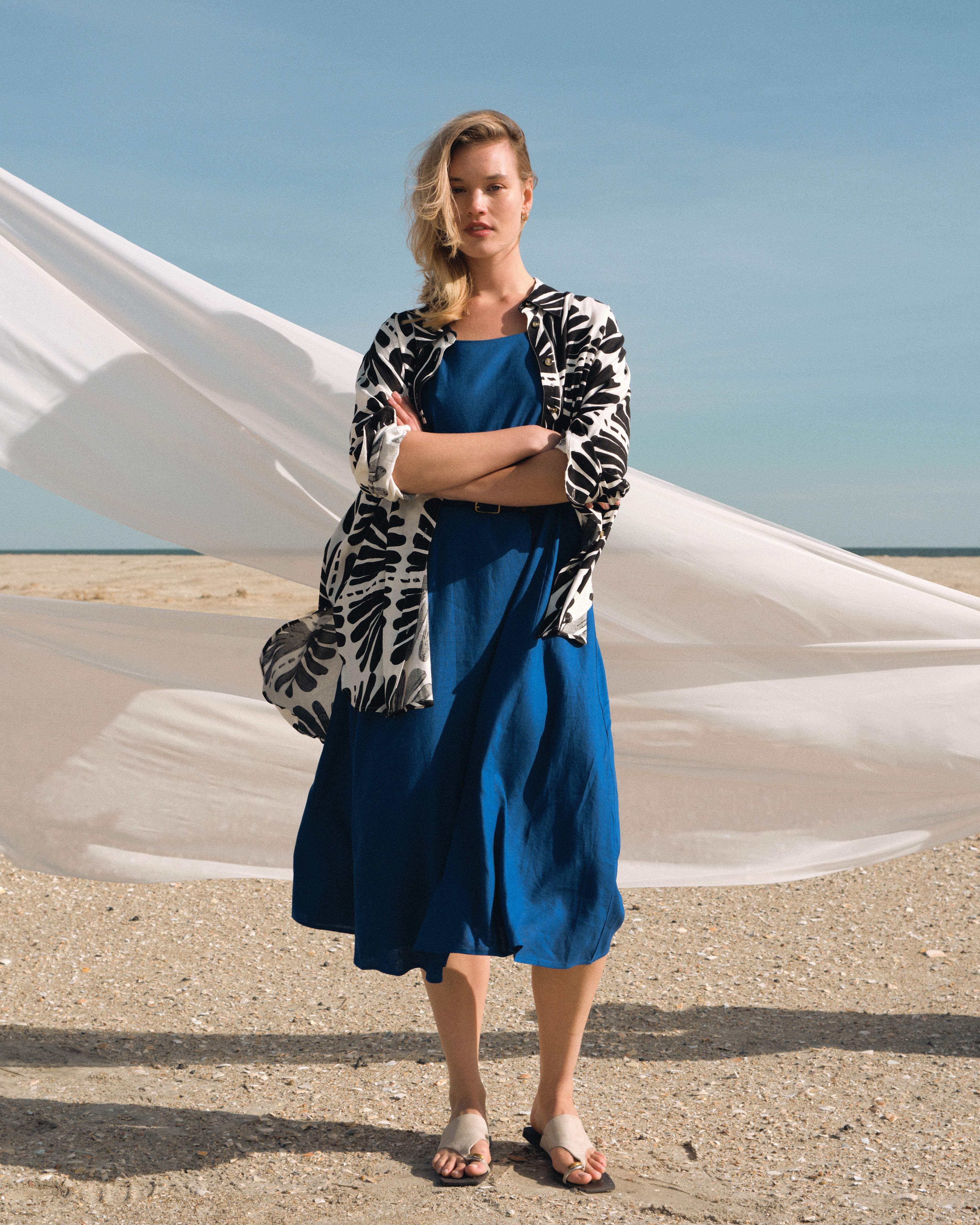 Kuki Linen Dress - Ultramarine