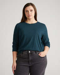 Light-As-Air Long Sleeve Crew Neck Tee - Deep Sea