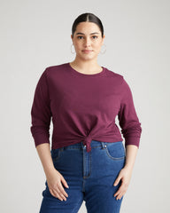 Light-As-Air Long Sleeve Crew Neck Tee - Jam