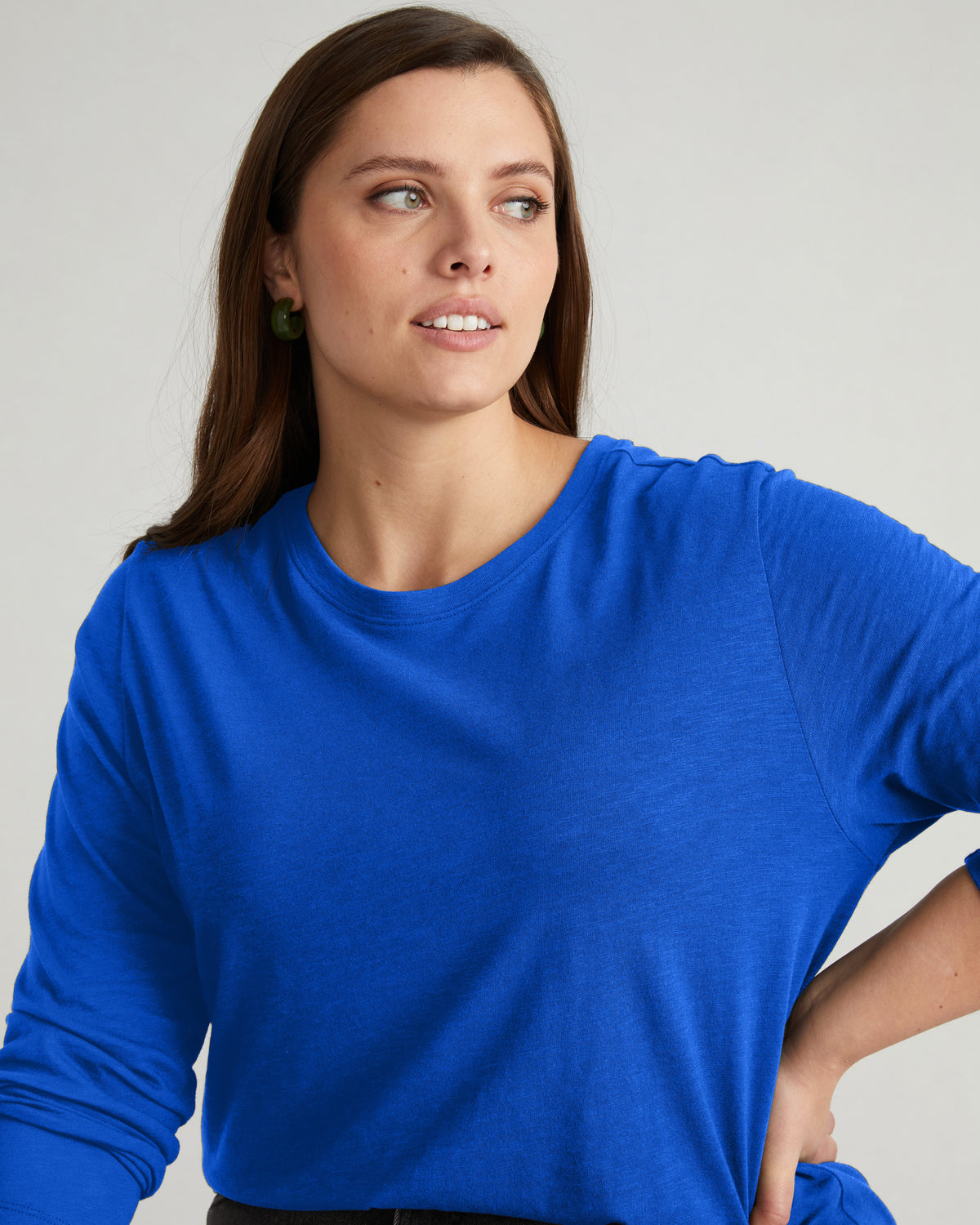 Light-As-Air Long Sleeve Crew Neck Tee - Ultramarine