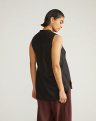 Cameo Linen Tunic - Black