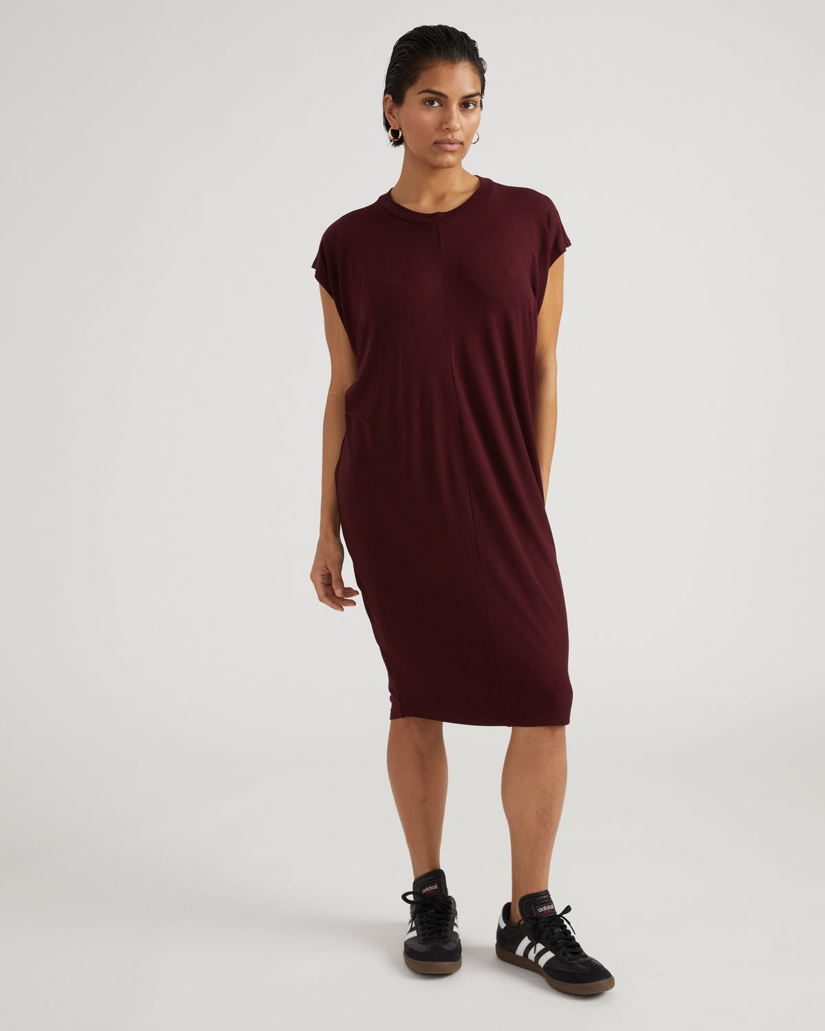 Carrea Relaxed Liquid Jersey Dress - Black Cherry