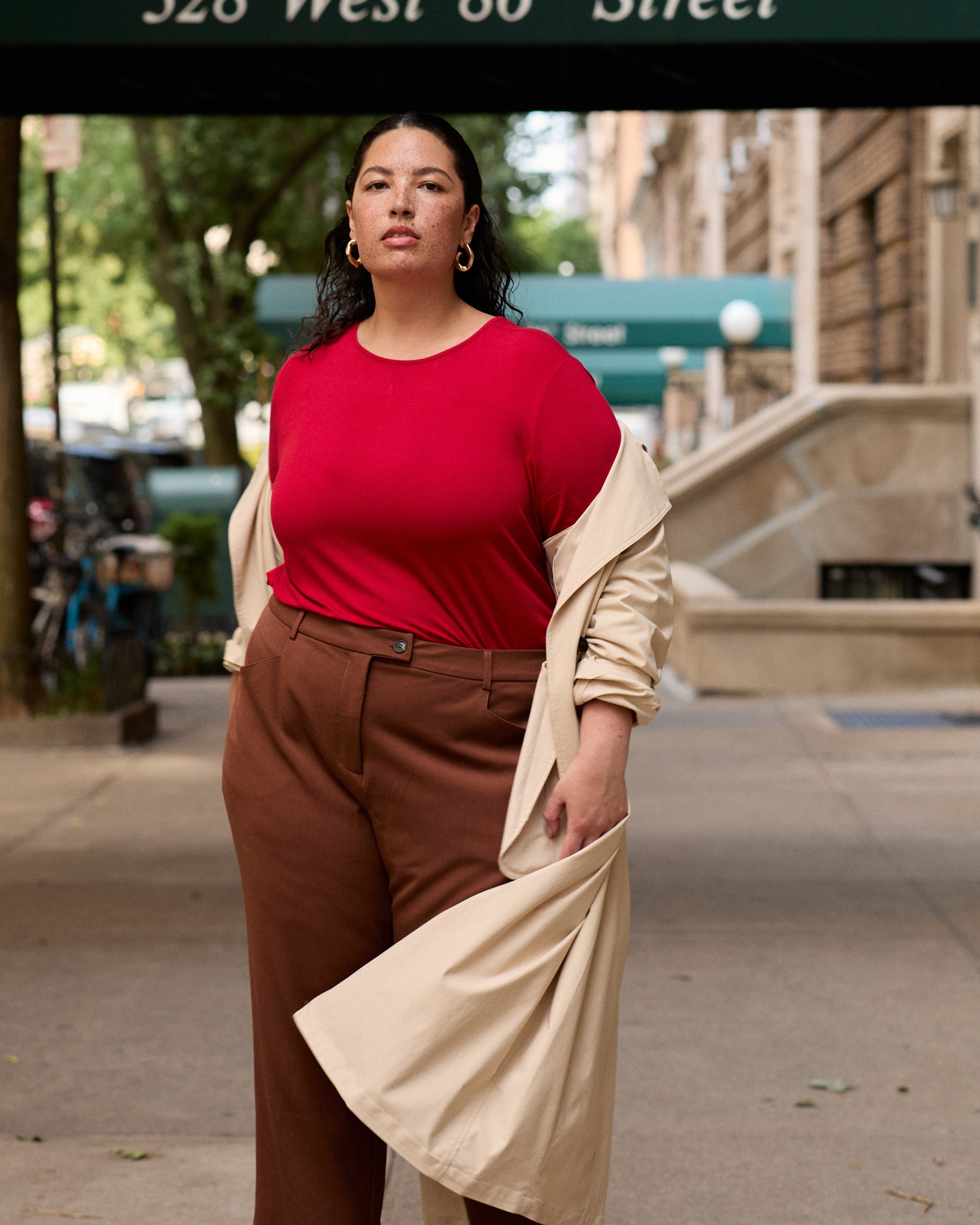 Joan Liquid Jersey Long Sleeve Top - New York Red