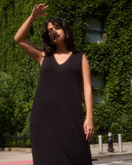 Claremont Liquid Jersey Sheath Dress - Black