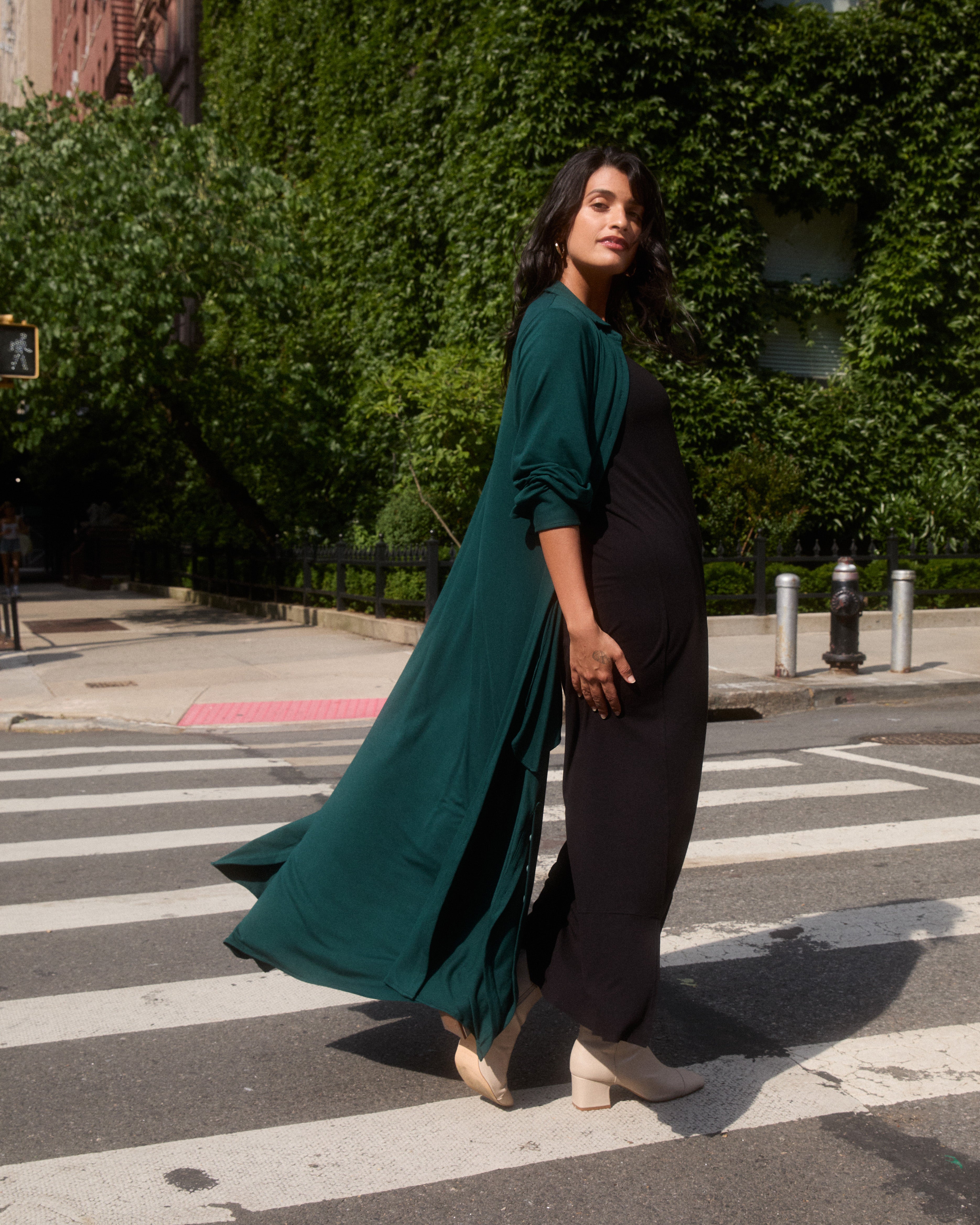 Claremont Liquid Jersey Sheath Dress - Black