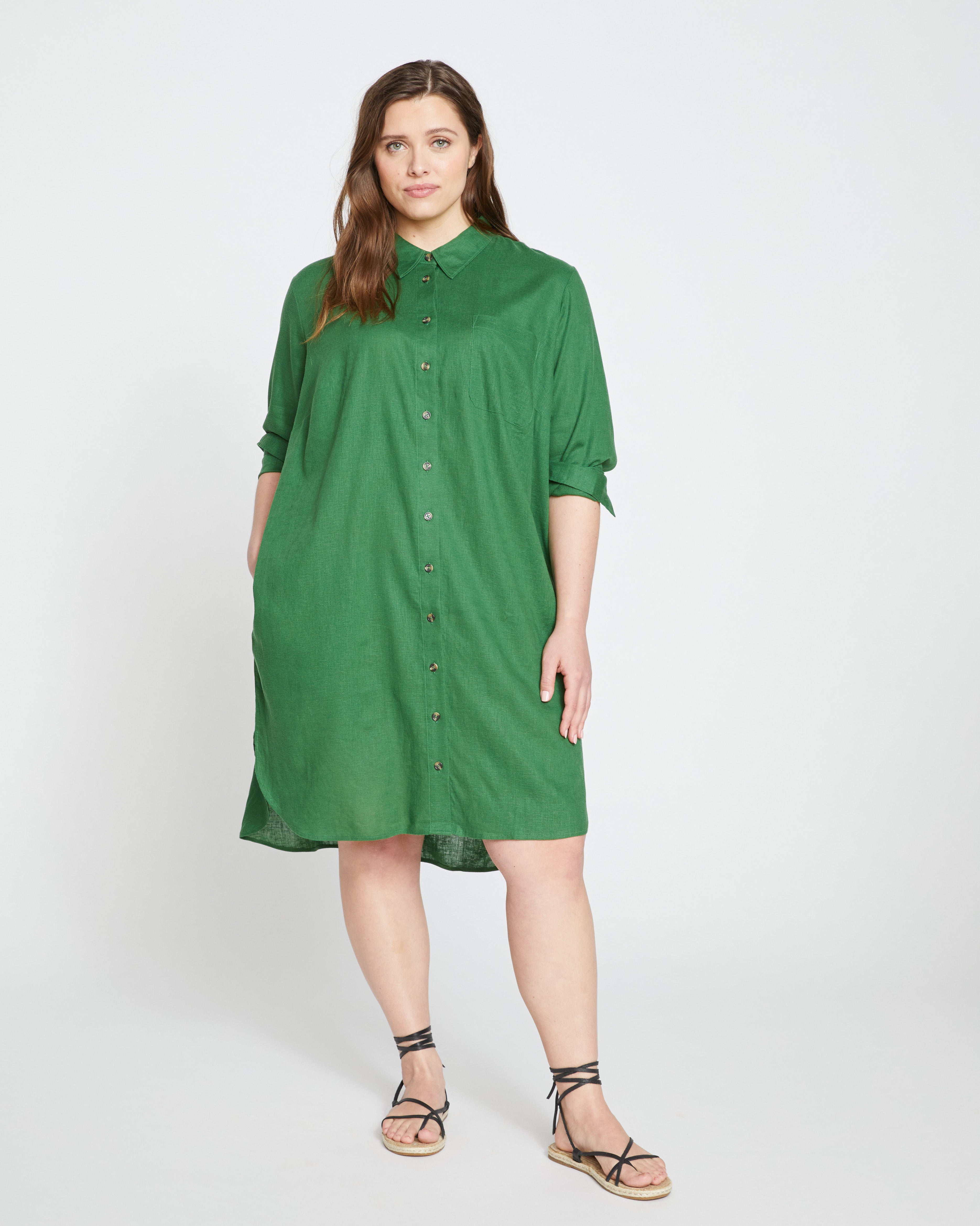 Seaside Linen Shirtdress - Jardin