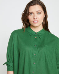 Seaside Linen Shirtdress - Jardin