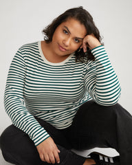 Long Sleeve Tee Rex - Bone/Botanic Stripe