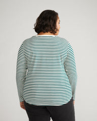 Long Sleeve Tee Rex - Bone/Botanic Stripe