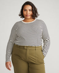 Long Sleeve Tee Rex - Ecru/Black Stripe