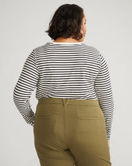 Long Sleeve Tee Rex - Ecru/Black Stripe