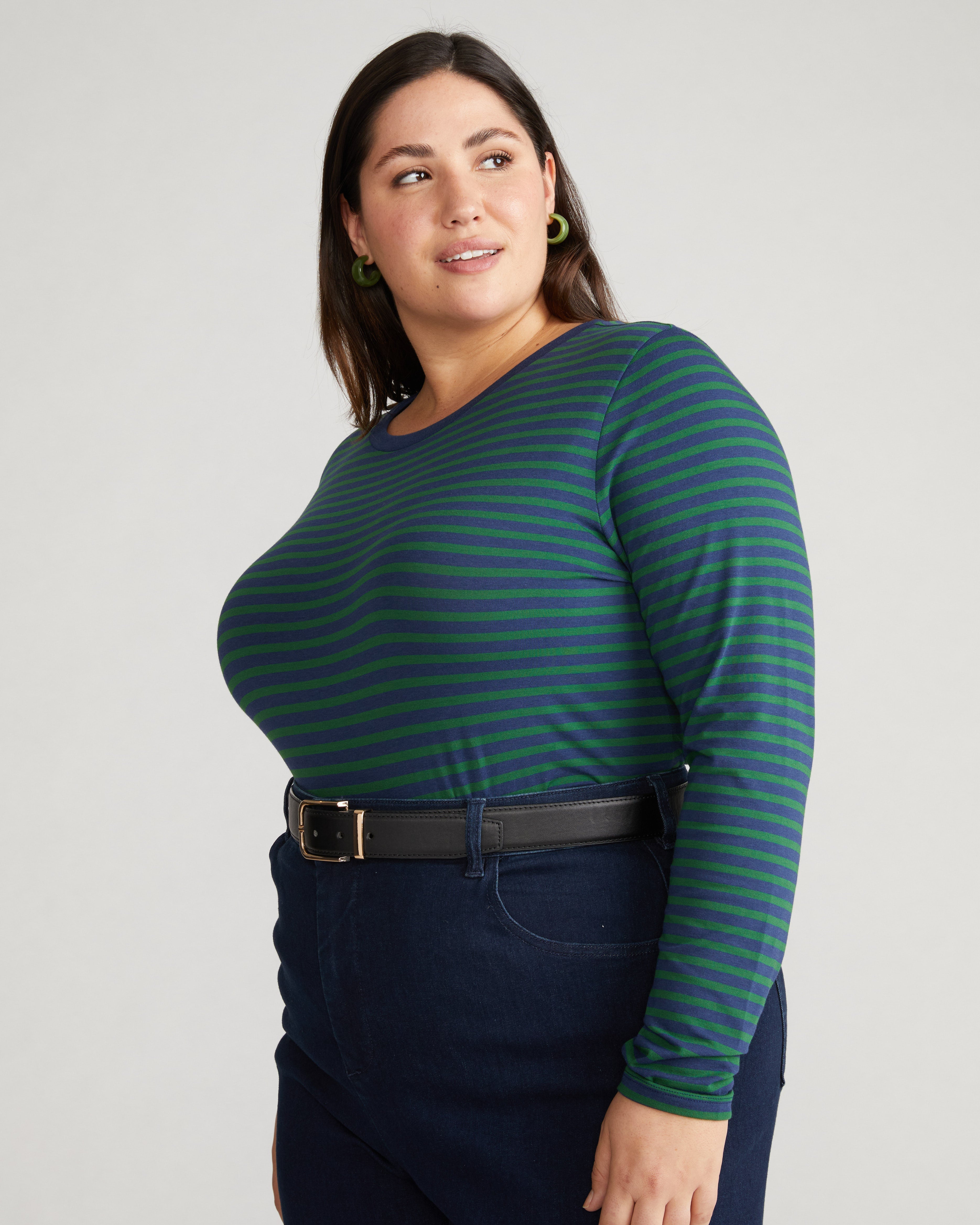 Long Sleeve Tee Rex - Cenote/Jardin Stripe