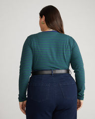 Long Sleeve Tee Rex - Cenote/Jardin Stripe