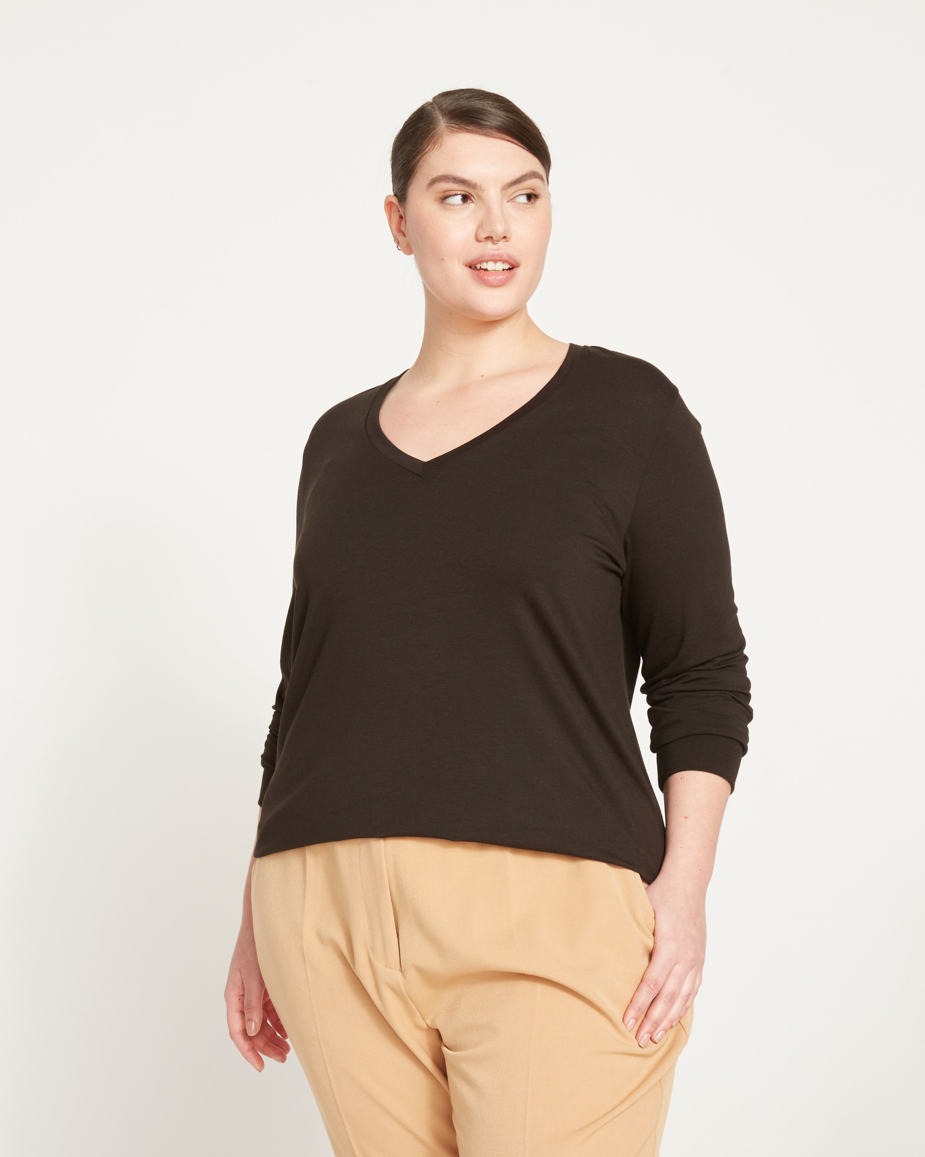 Long Sleeve V Rex - Black