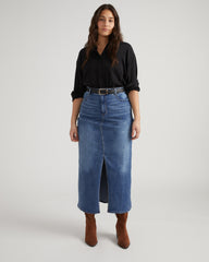 ComfortDenim Maxi Skirt - Western Blue Wash