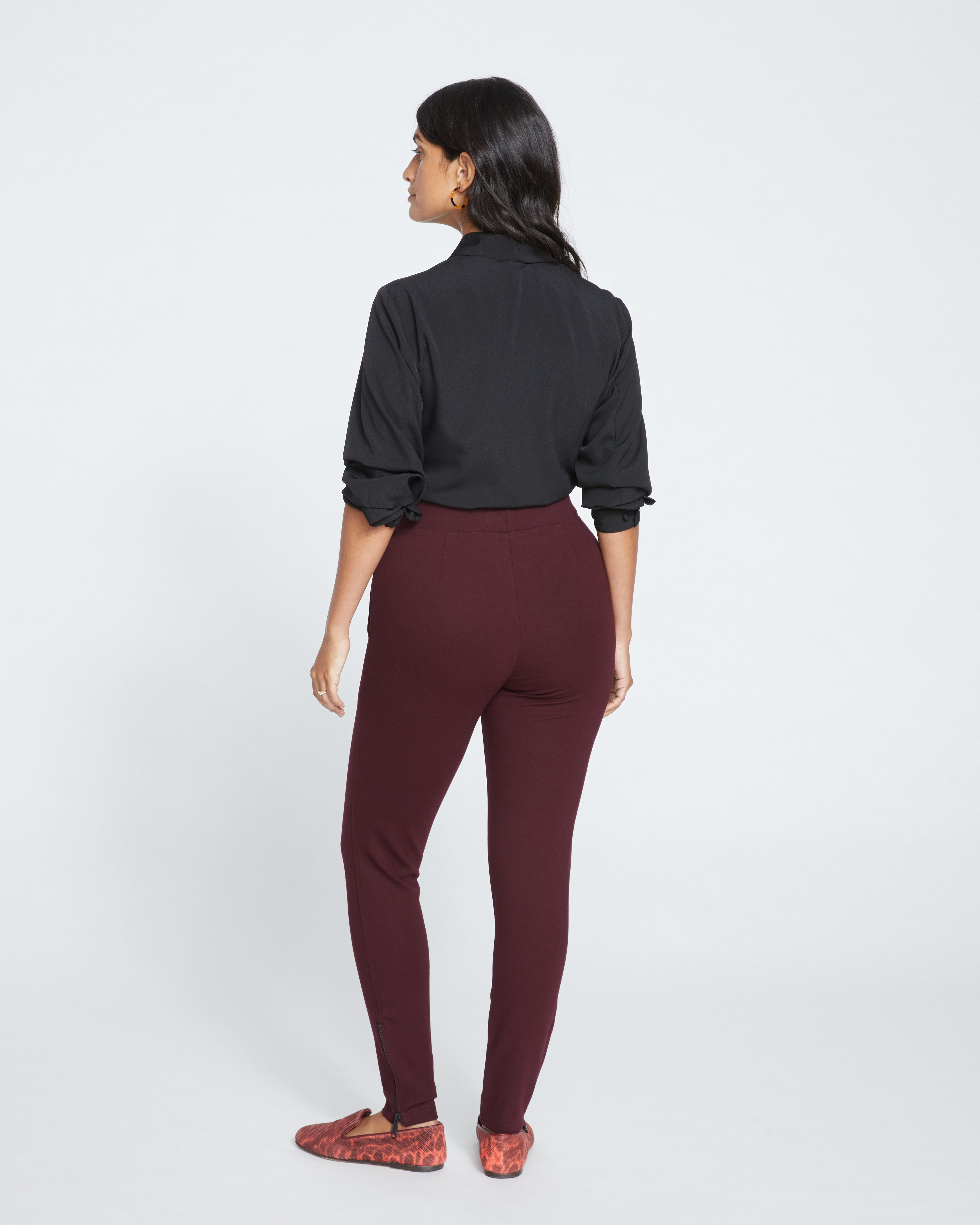 Moro Pocket Signature Ponte Pants - Black Cherry