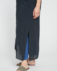 Nailah Button Down Tunic - Black