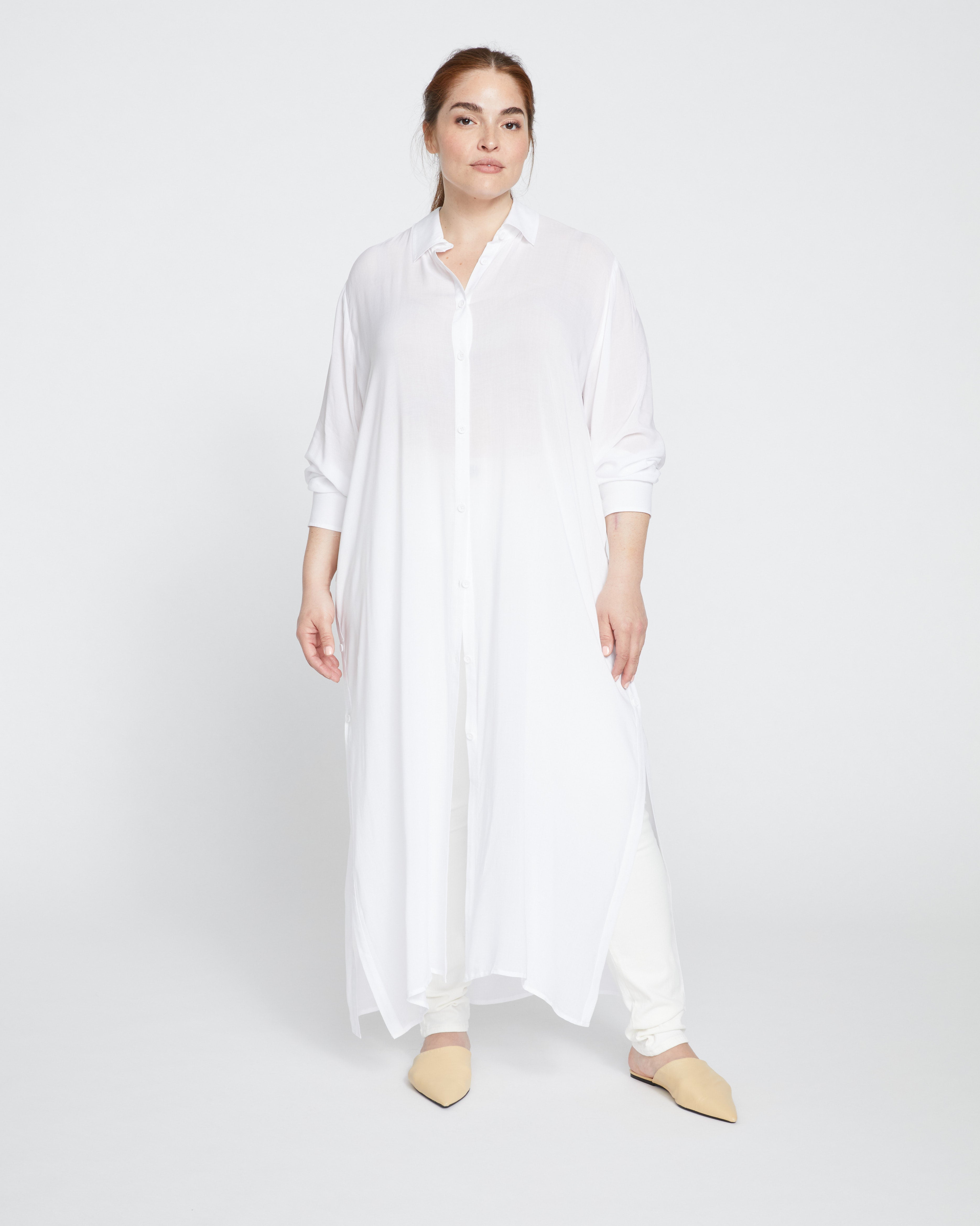 Nailah Button Down Tunic - White
