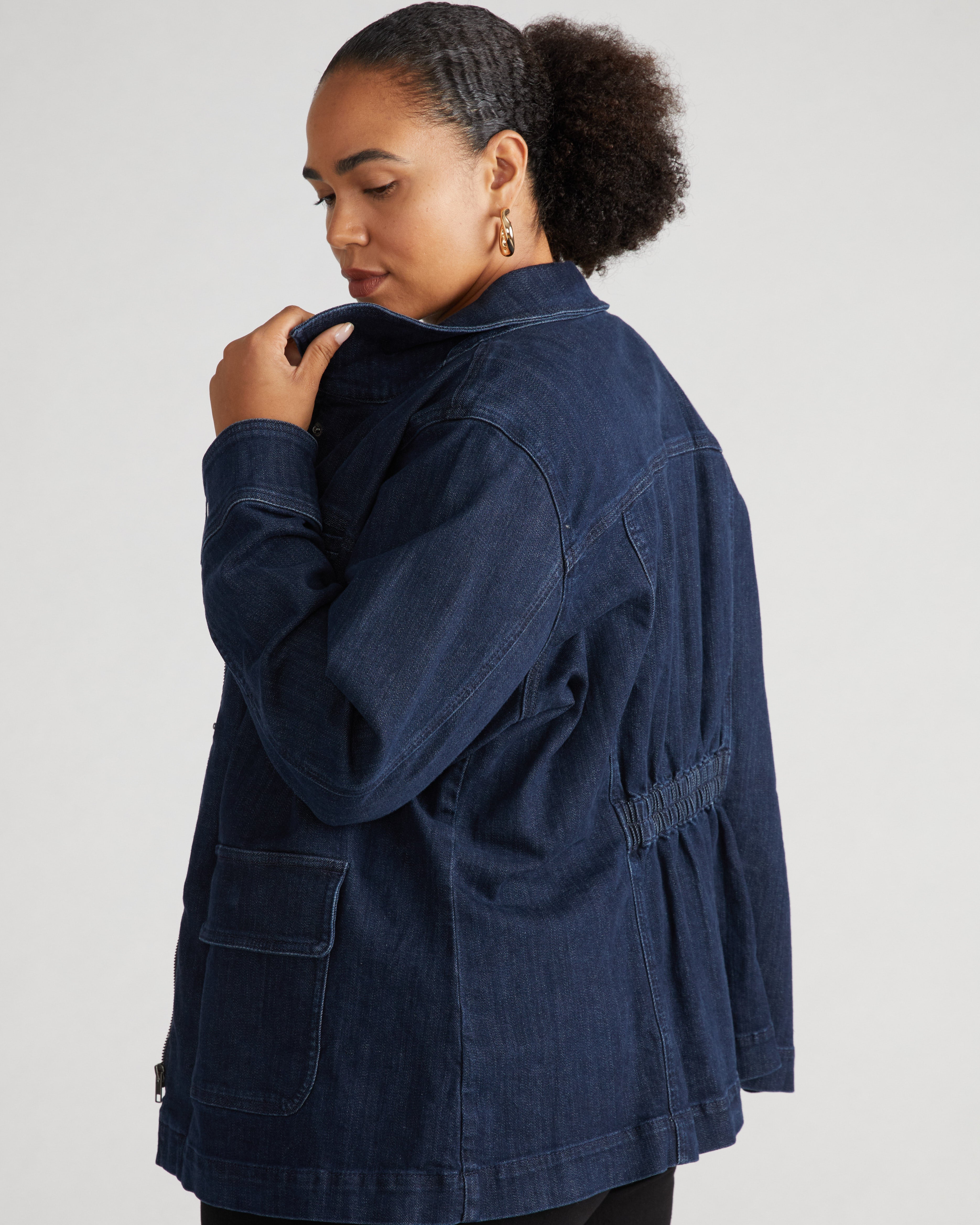 Denim Utility Jacket - Dark Indigo
