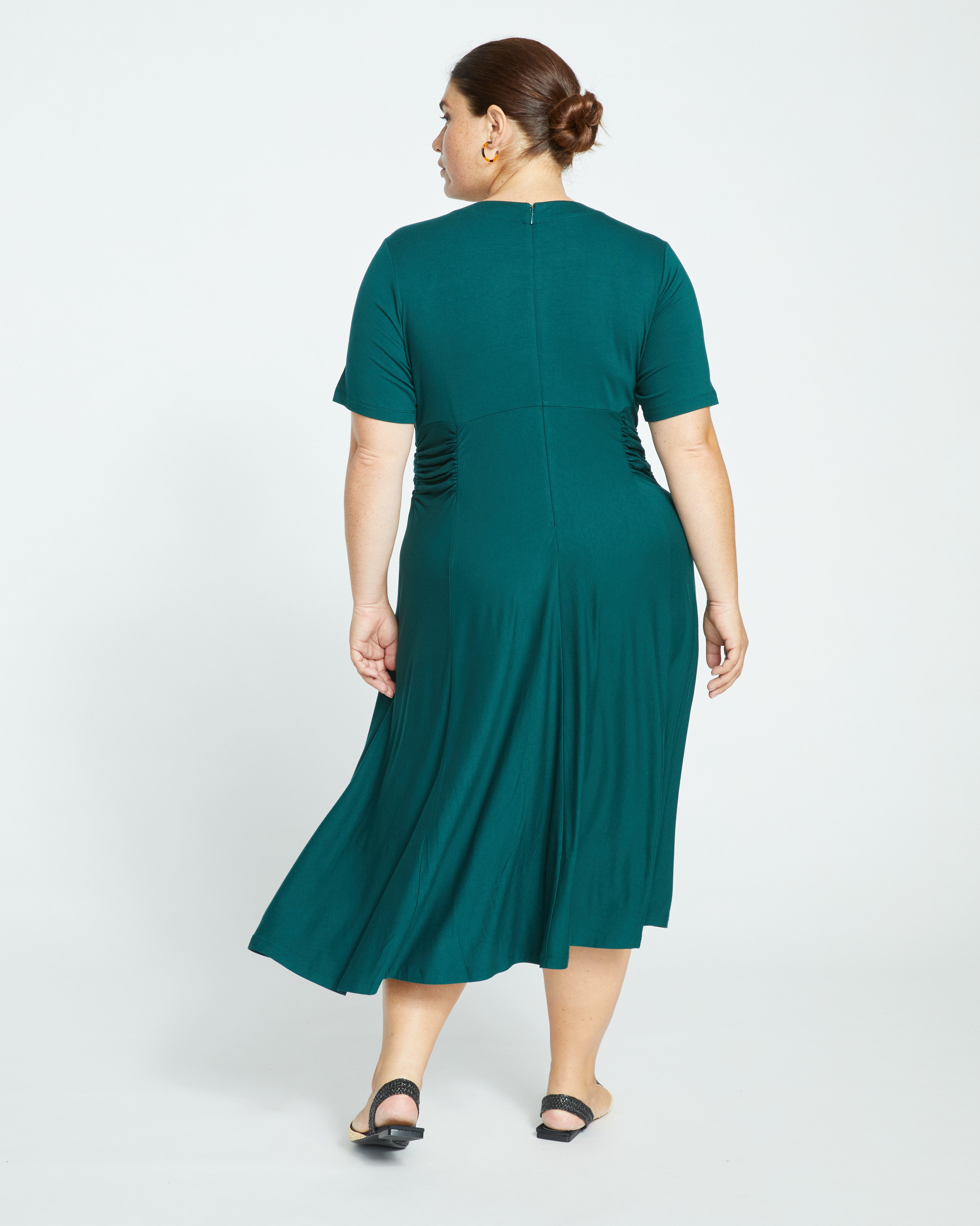 Devi Liquid Jersey Dress - Forest Green