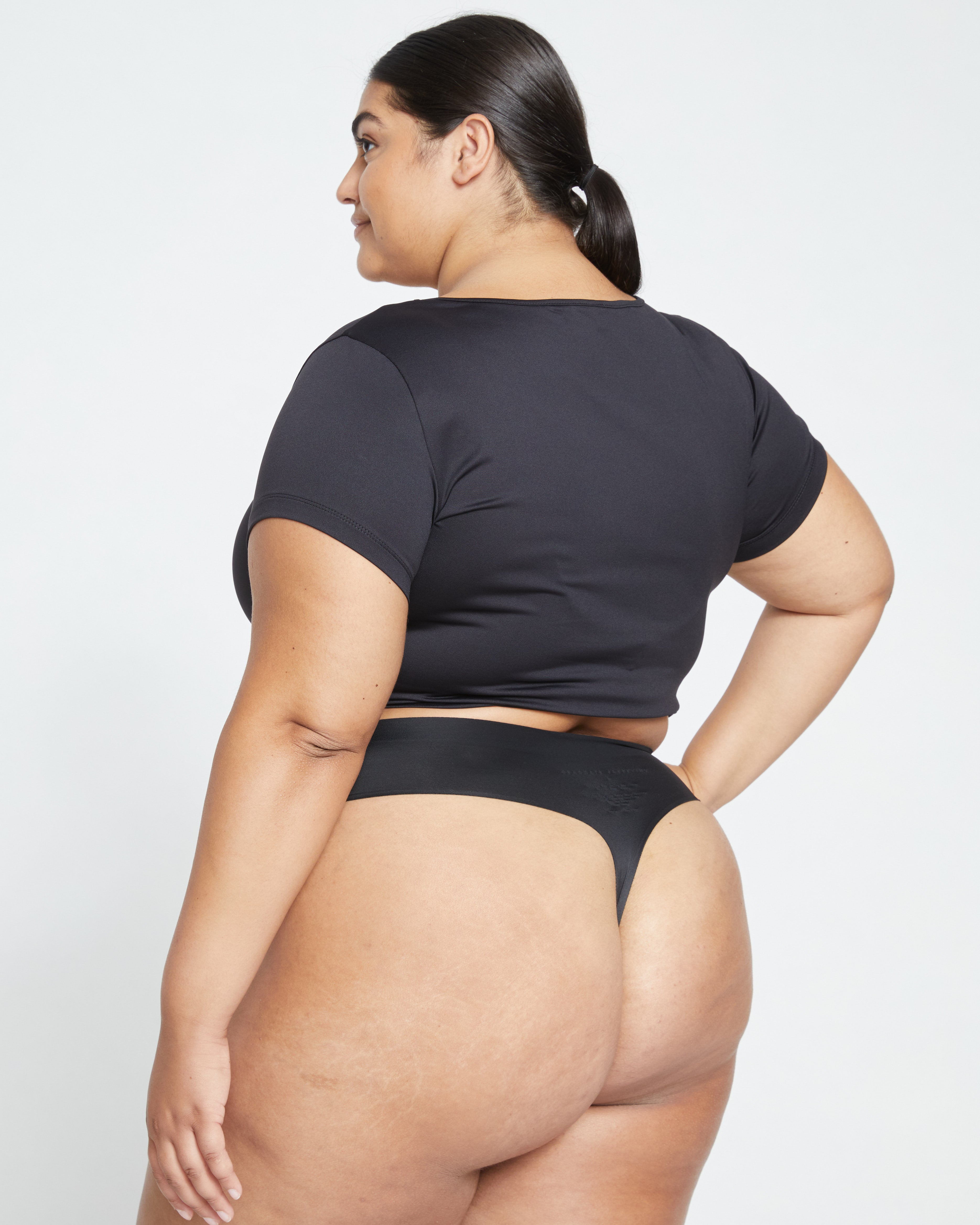 LaserSmooth High Rise Thong - Black