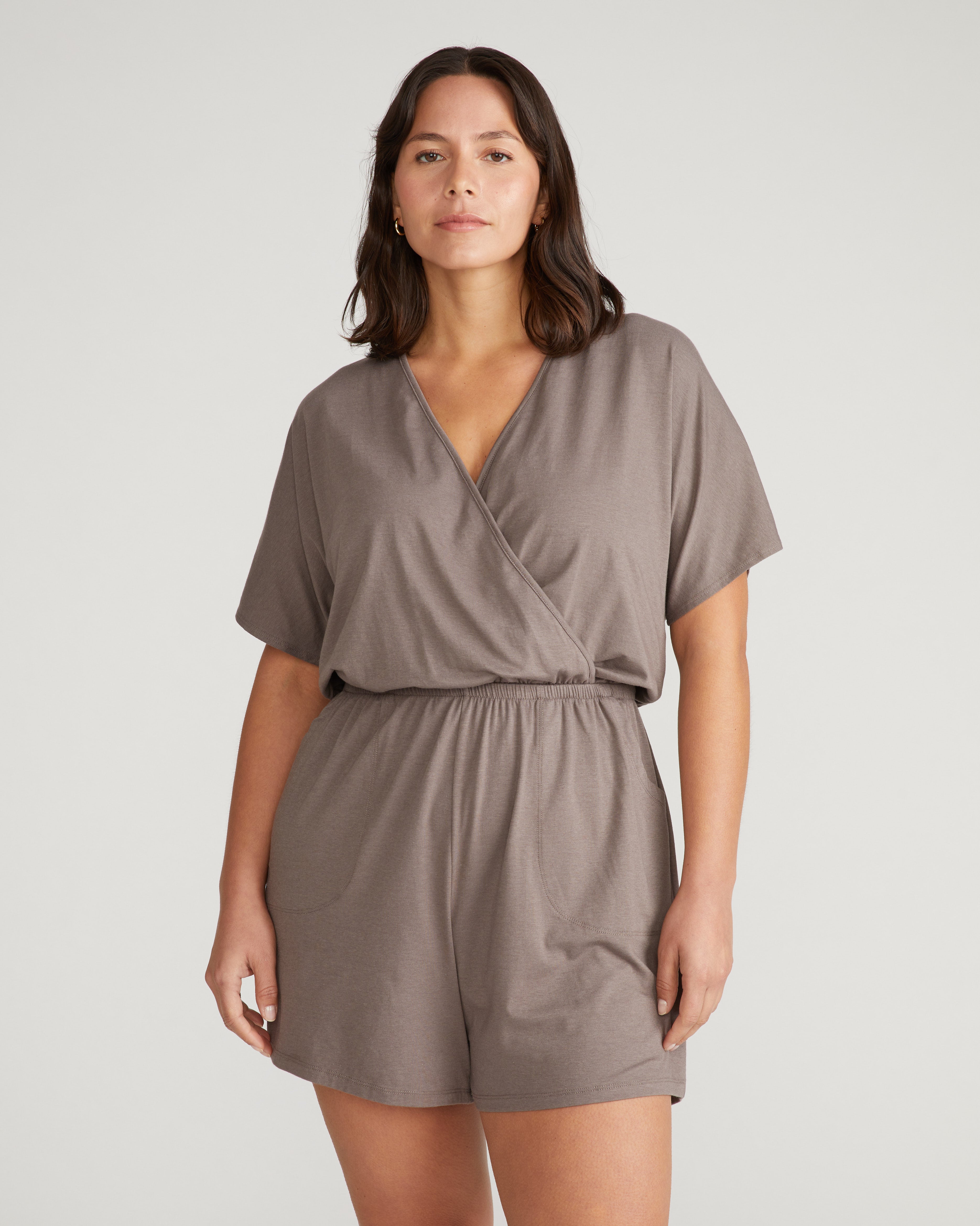 Nora Cross Front Romper - Stormy Weather