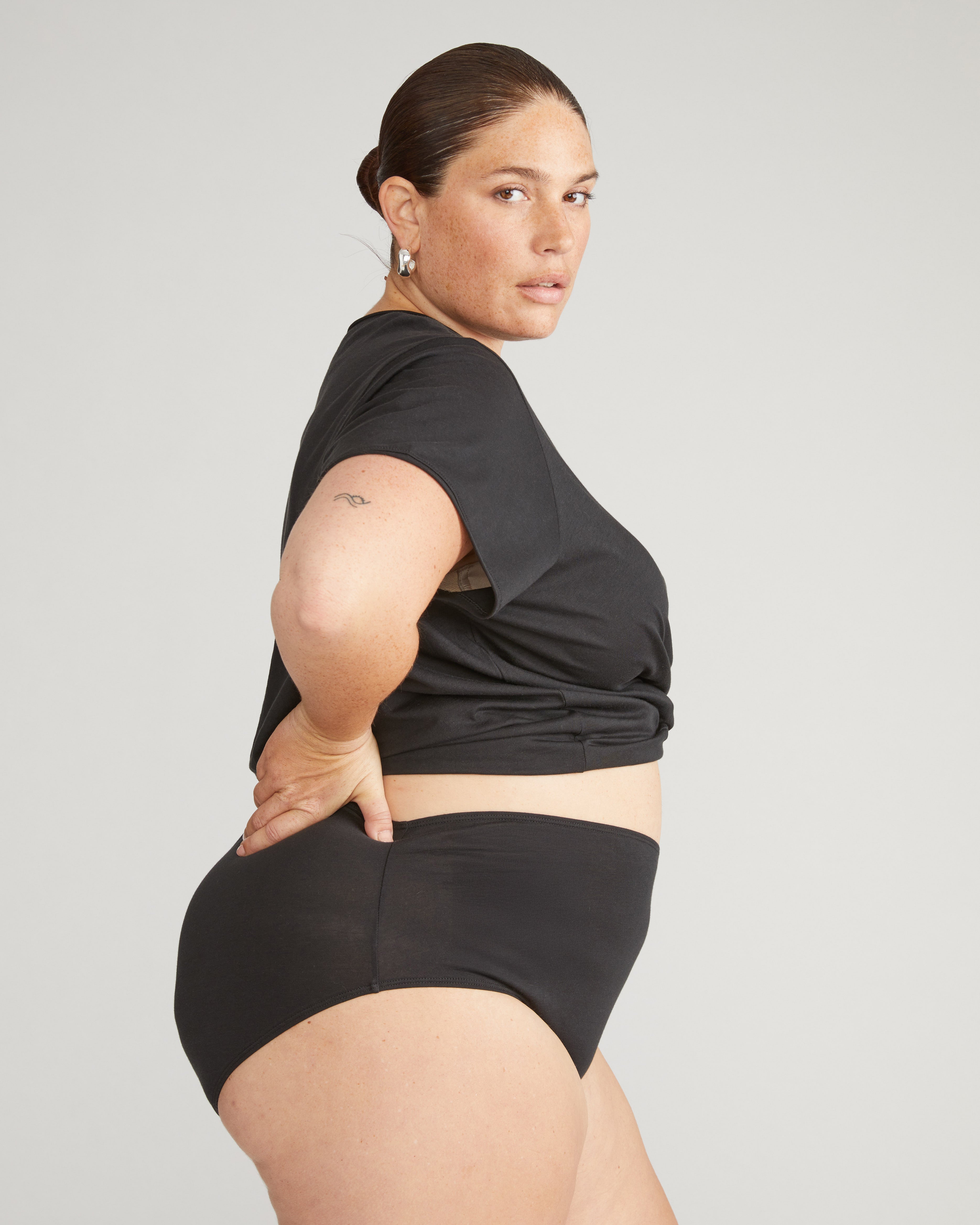 Pima Cotton Full Coverage Briefs - Black