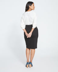 Danube Ponte Skirt - Slate Pinstripe