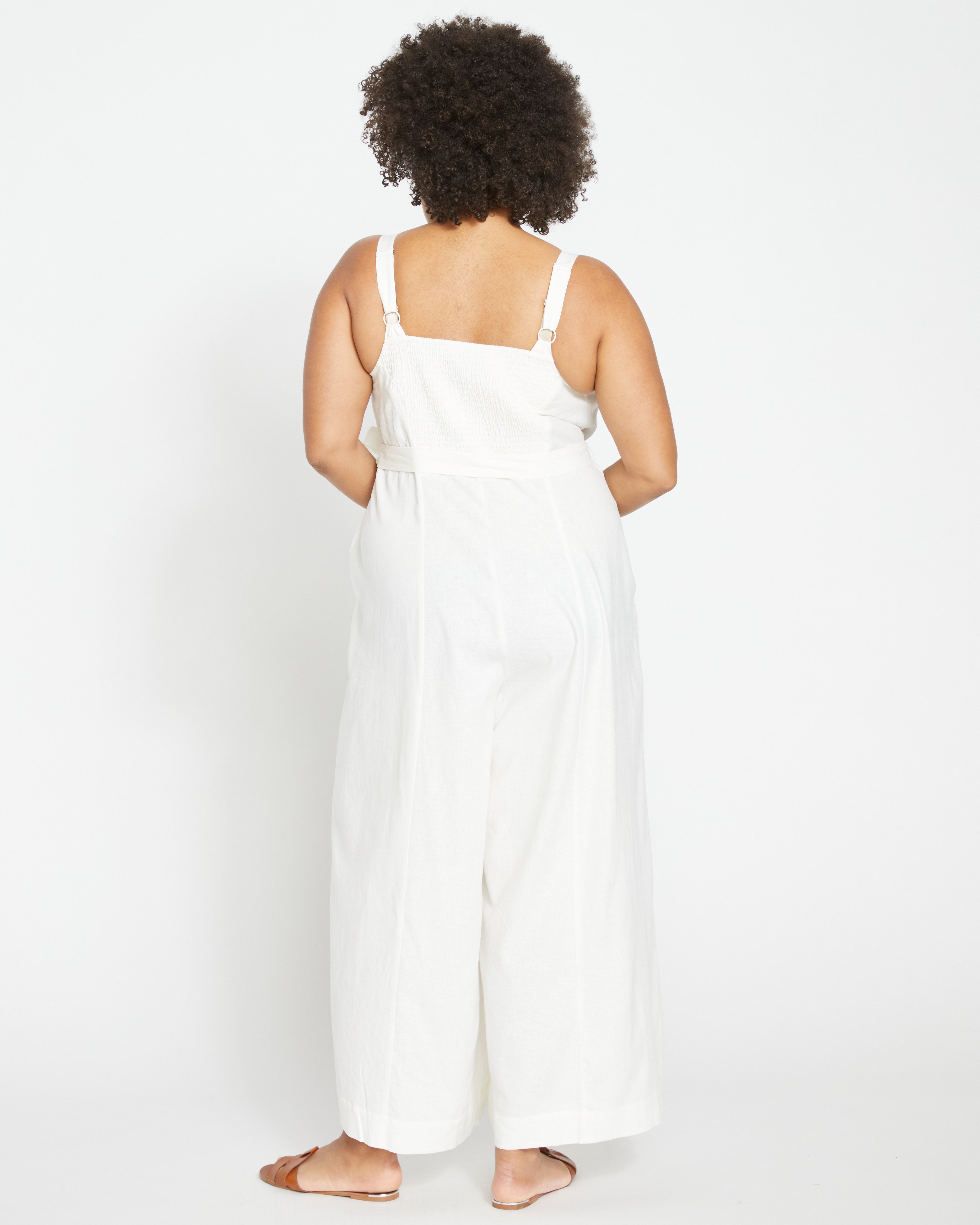 Promenade Linen Jumpsuit - White