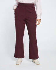 Pull On Bootcut Ponte Pants - Black Cherry