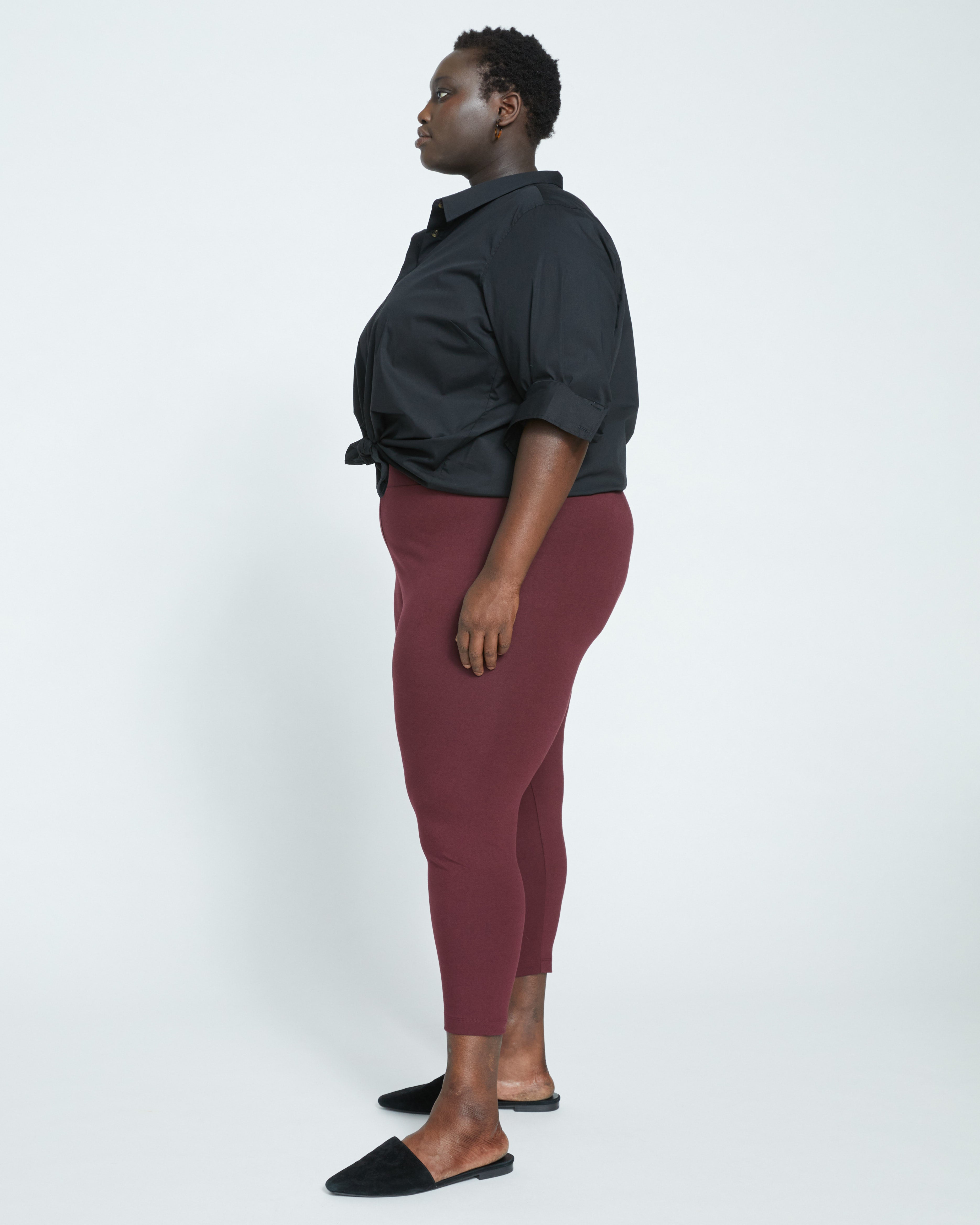 Roya Cropped Leggings 23 Inch - Black Cherry