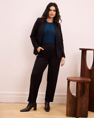 Lennox Collarless Ponte Blazer - Espresso