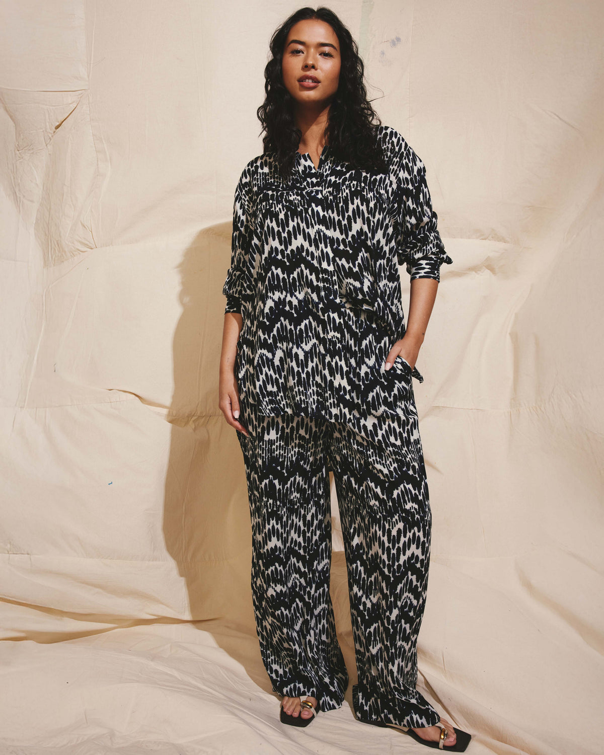 Verbena Voile Pants - Indigo Waterfall Print