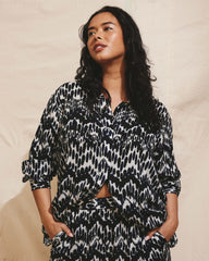 Toni Hi Low Tunic - Indigo Waterfall Print