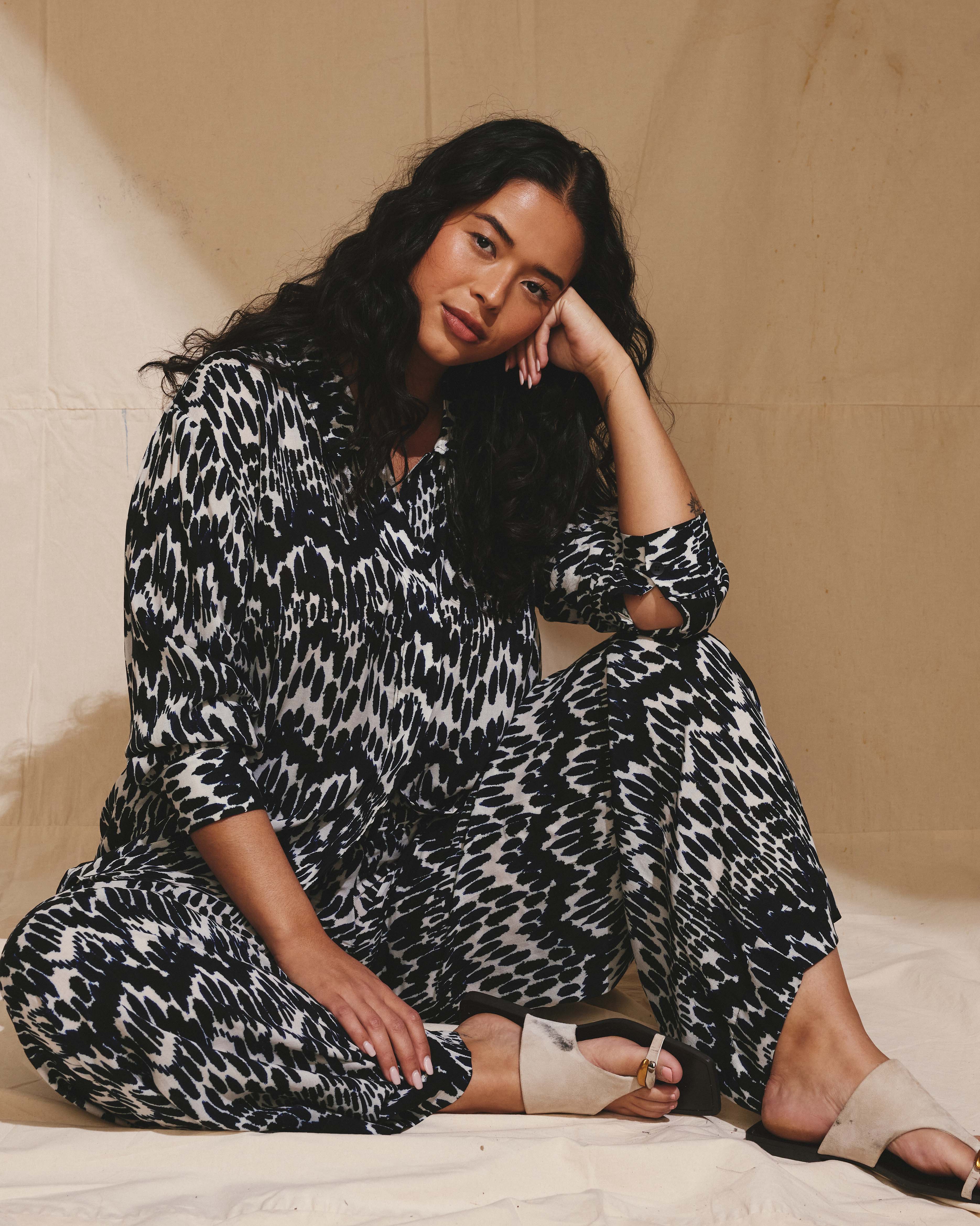 Verbena Voile Pants - Indigo Waterfall Print