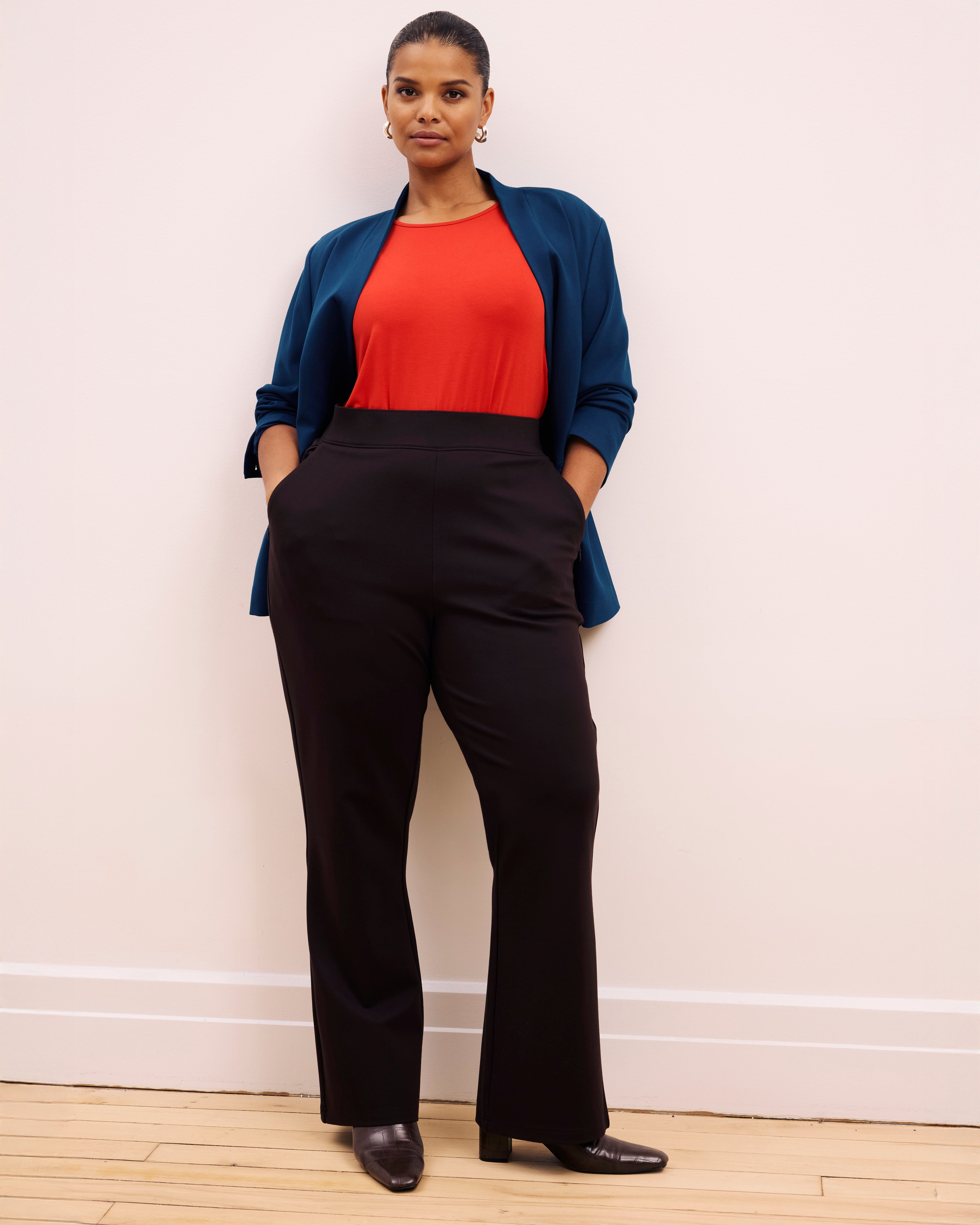 Pull On Bootcut Ponte Pants - Espresso