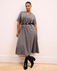 Saskia Ponte Dress - Herringbone Tweed