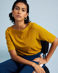 Bella Boatneck Tee - Mustard