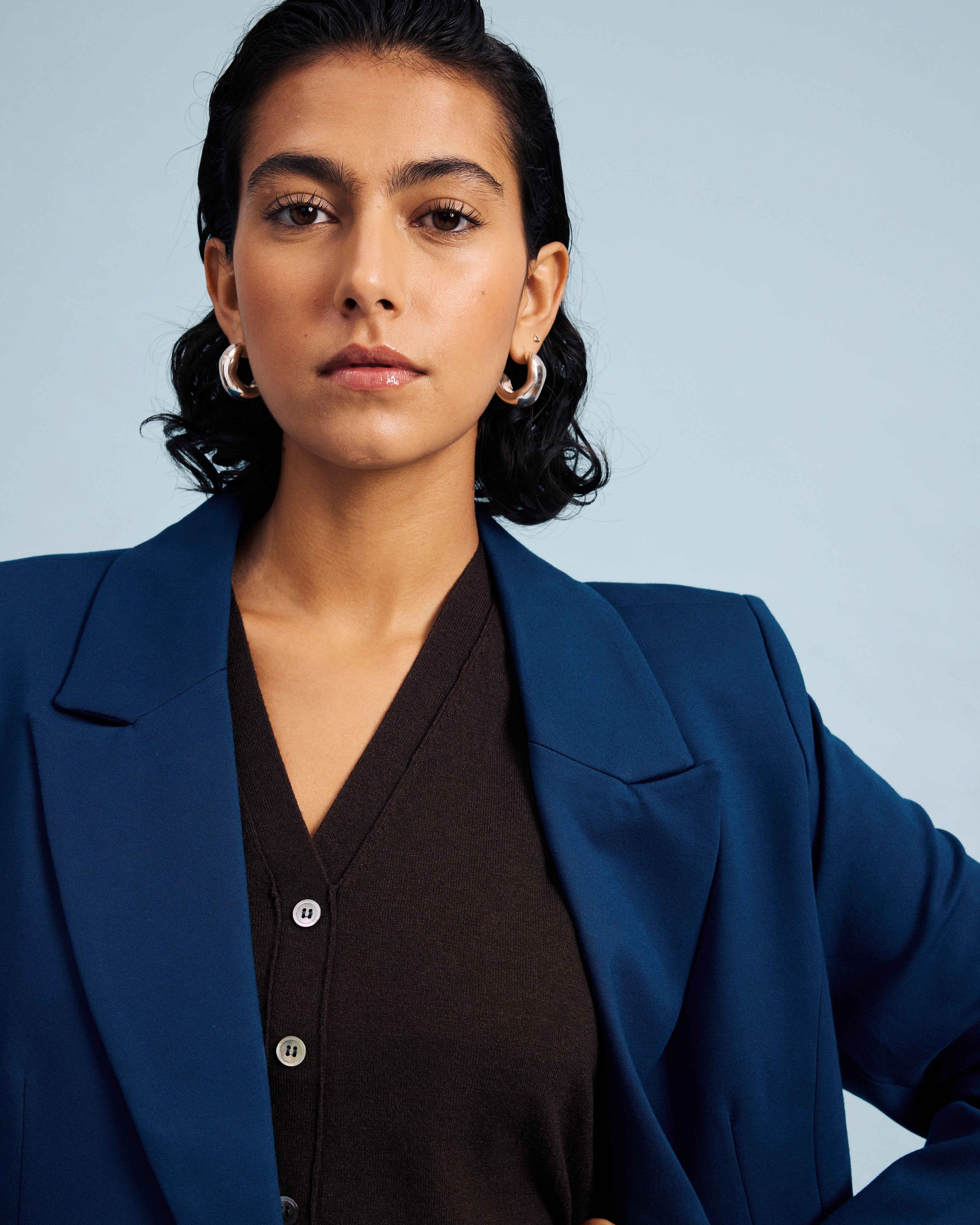 Bianca Double Breasted Ponte Blazer - Deep Teal