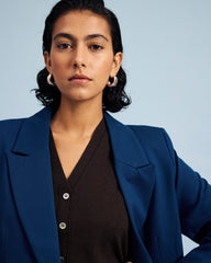 Bianca Double Breasted Ponte Blazer - Deep Teal