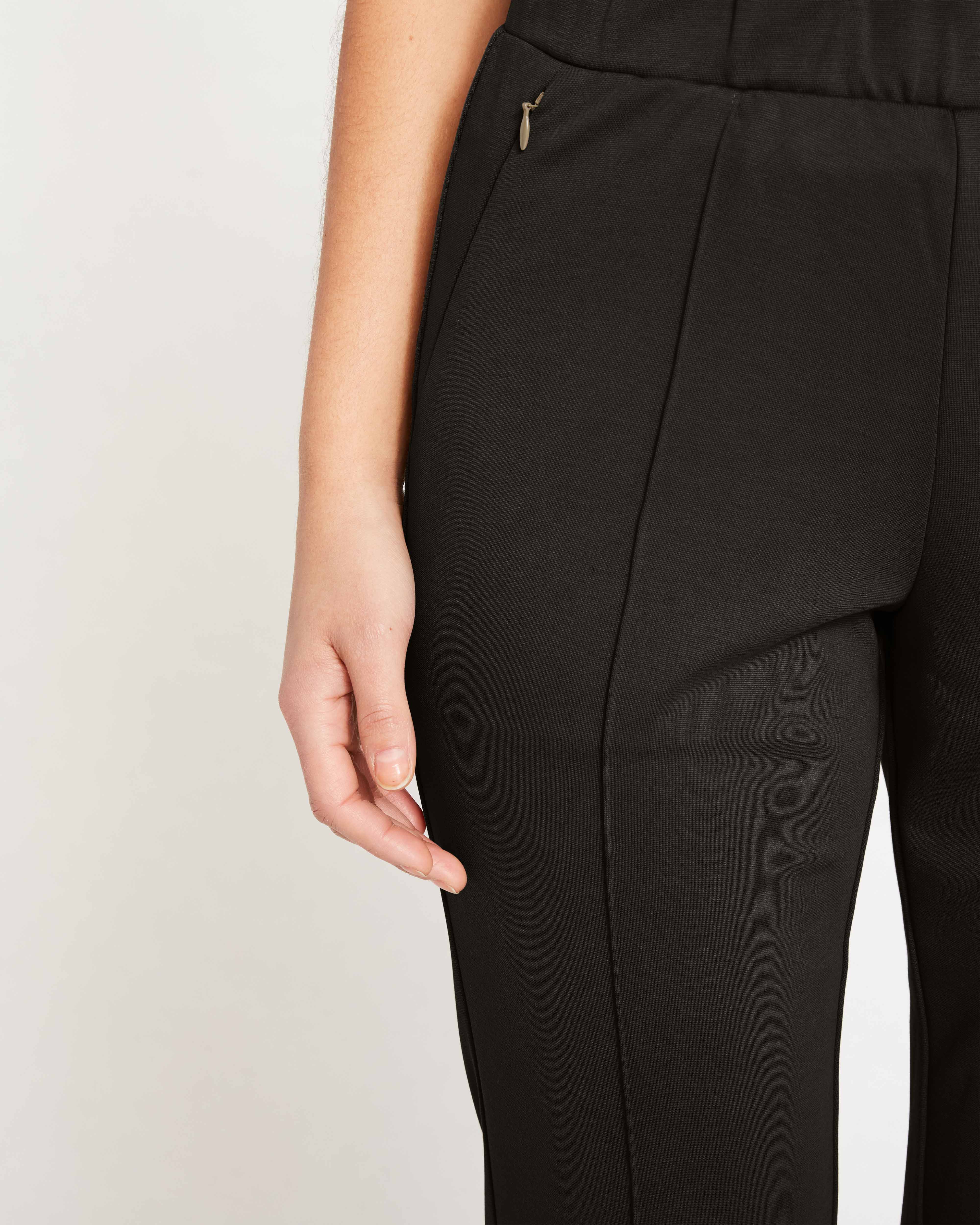 Skinny Pintuck Ponte Pants 28 Inch - Black