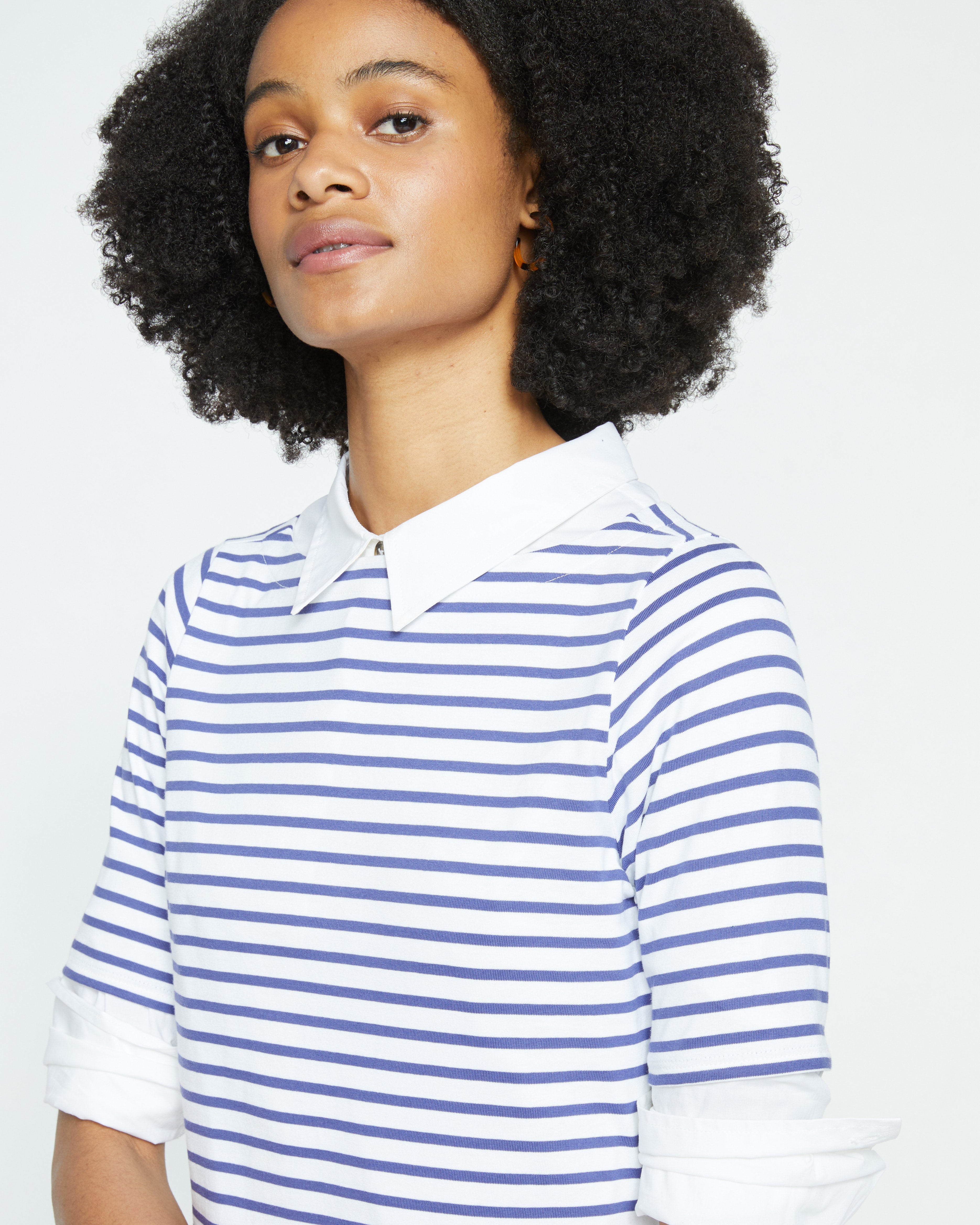 Belle Breton Stripe Jersey Dress - White/Classic Navy Stripe