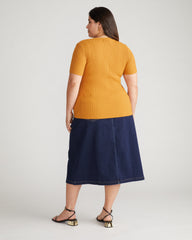 Button Front Sweater Top - Toffee